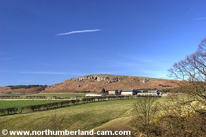 View of Goatscrag Hill from the road.