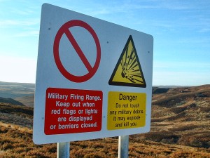 Firing range sign.