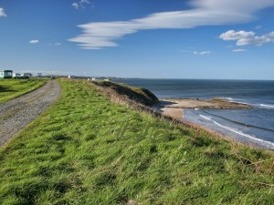 View south from dunes towards Amble.